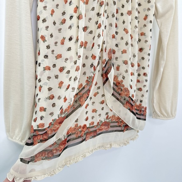 Axes Femme Floral Scalloped Collared Blouse Sz M Fairy Grunge Goth Mori Kei - Picture 7 of 12